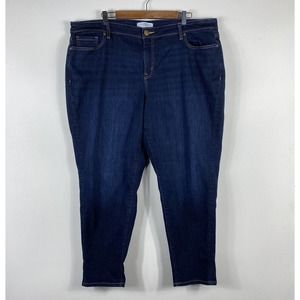 Lane Bryant Plus Size 20 High Rise 5-Pocket Skinny Jeans Blue Dark Wash